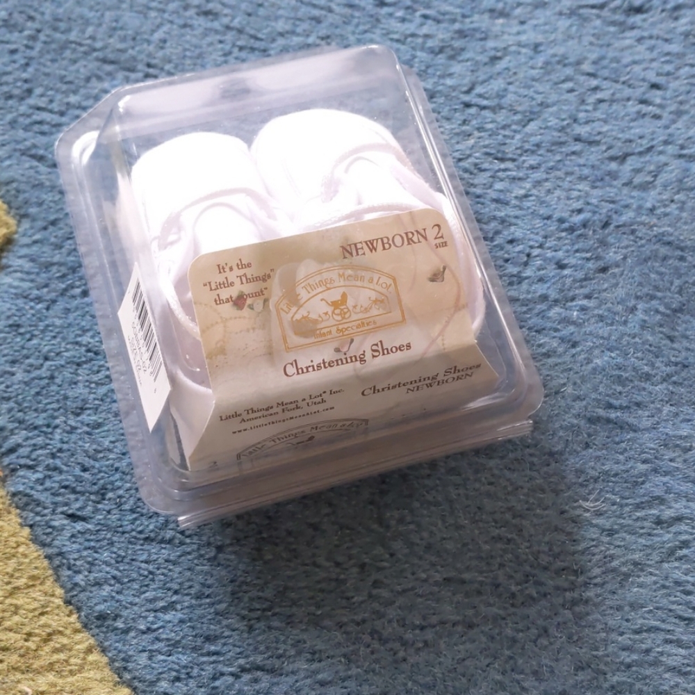 Nib white boy's christening shoes